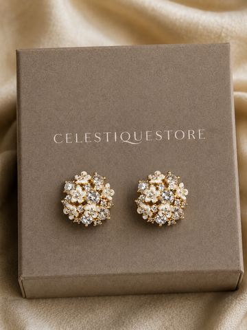French Garden Flower Stud Earrings