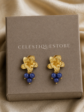 Blue Zircon Blossom Drop Earrings