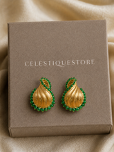 Golden Jade Accent Statement Earrings