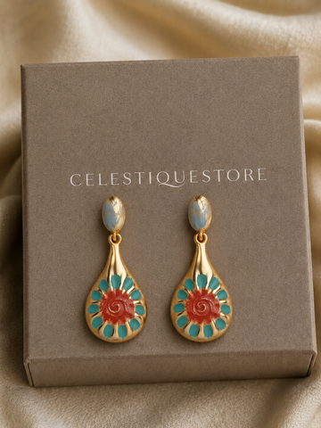 Colorful Glazed Teardrop Earrings