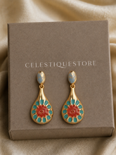 Colorful Glazed Teardrop Earrings