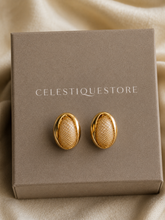 Oval Gilded Spark Stud Earrings