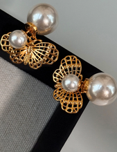 Vintage Butterfly Pearl Studs