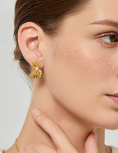 Ginkgo Leaf Texture Stud Earrings