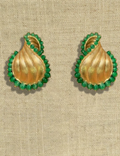 Golden Jade Accent Statement Earrings