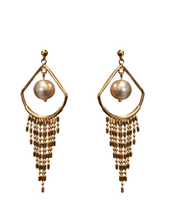 Cotton Pearl Fringe Drop Earrings