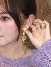 Open Heart Pearl Drop Earrings