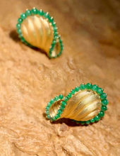 Golden Jade Accent Statement Earrings