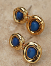 Lapis Lazuli Gold Stud Earrings