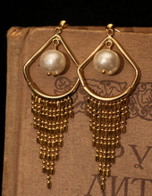 Cotton Pearl Fringe Drop Earrings