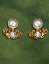 Vintage Butterfly Pearl Studs