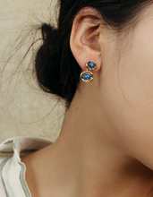Lapis Lazuli Gold Stud Earrings