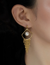 Cotton Pearl Fringe Drop Earrings