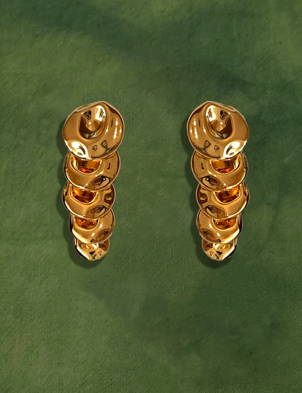 Textured Caterpillar Fringe Earrings