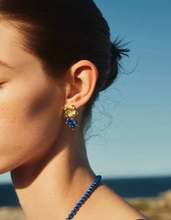 Blue Zircon Blossom Drop Earrings
