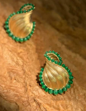 Golden Jade Accent Statement Earrings