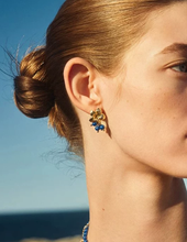 Blue Zircon Blossom Drop Earrings