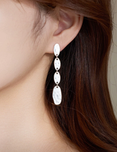 Mother of Pearl Textured Fringe Earrings