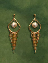 Cotton Pearl Fringe Drop Earrings