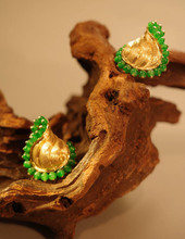 Golden Jade Accent Statement Earrings
